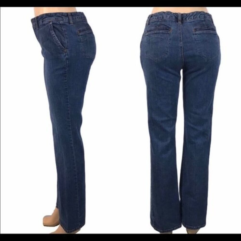 LIZ & CO. Medium Wash Straight Leg Denim Jeans Size 10 - Picture 3 of 5